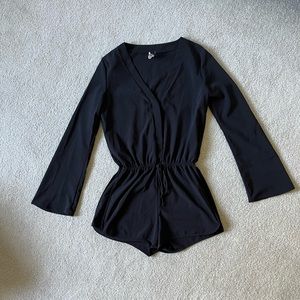 Windsor Long Sleeve Black Romper